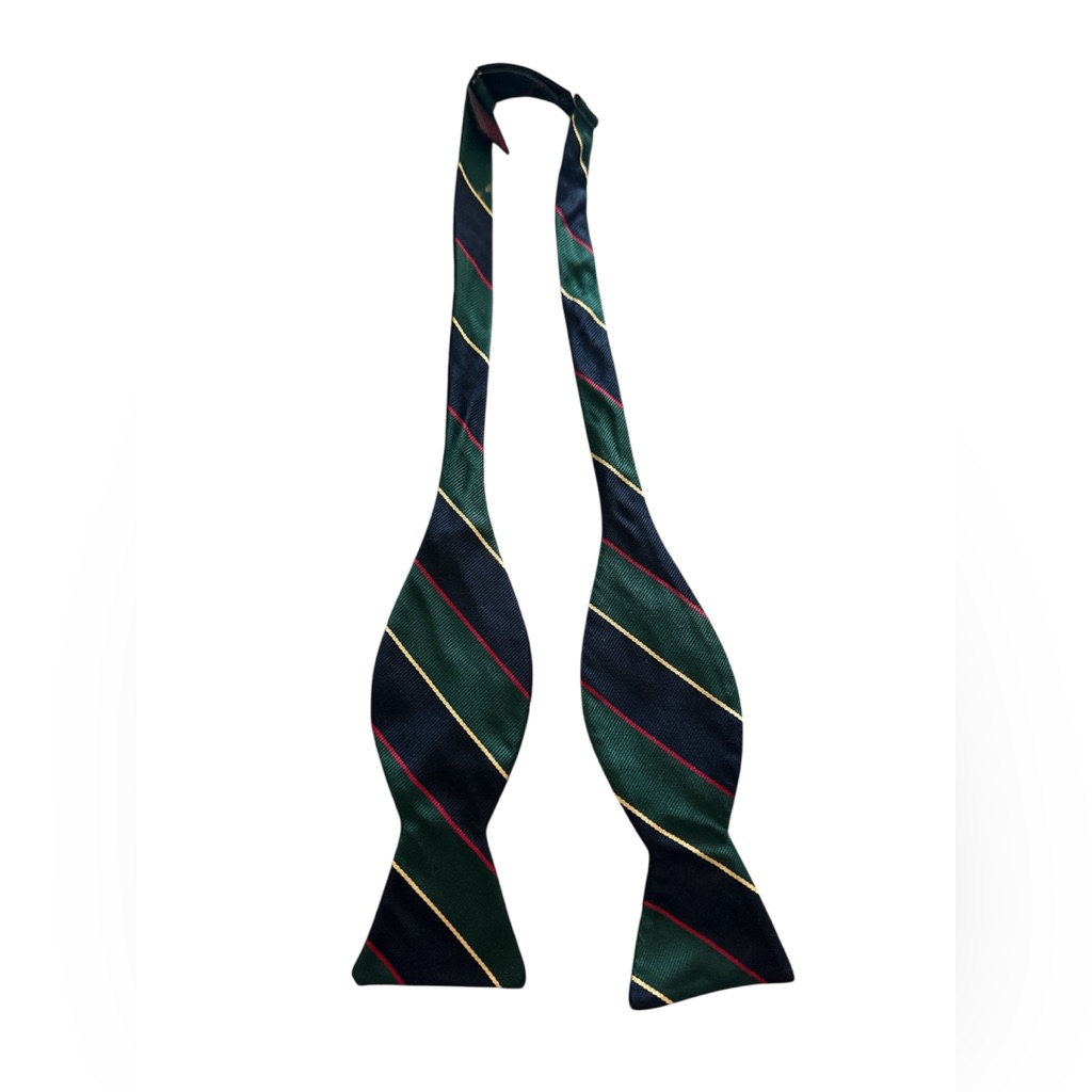 O’connell Lucas Chele Adjustable Striped Green And Navy Bow Tie